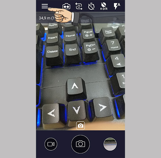 Vào cài đặt máy ảnh